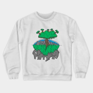 Tree Earth Elephant Crewneck Sweatshirt